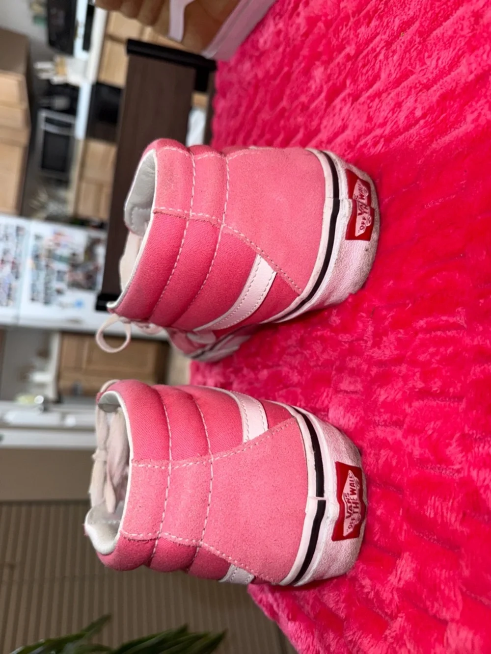 Vans Pink Suede Low-Top Women's Sneakers with White Accents